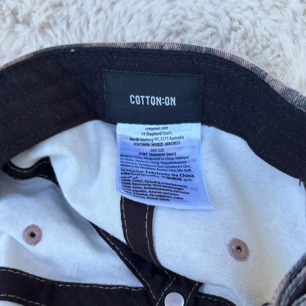 Cotton On Leopard Print Baseball Cap with White Embroidered Slogan